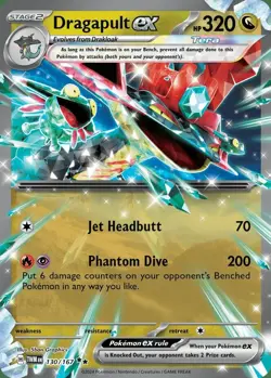 NM-Mint, English - 1 x Pokemon Dragapult ex - 130/167 - Double Rare Scarlet & Vi - Image 1