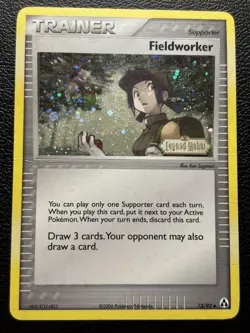 Pokemon Trainer Fieldworker Reverse Holo 73/92 Stamped Ex Legend Maker MP - Image 1