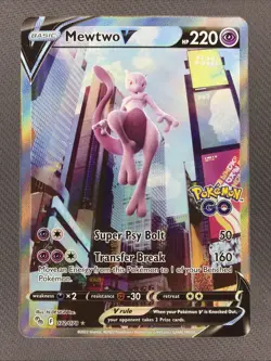 Pokemon 2022 Go Mewtwo V 72 Full Art Holo NM - Image 1