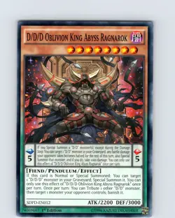 Yu-Gi-Oh TCG D/D/D Oblivion King Abyss Ragnarok SDPD-EN012 1st Edition Common NM - Image 1