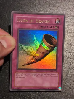 Yu-Gi-Oh! ULTRA RARE HOLO CARD HORN OF HEAVEN MRD-130 1996 VINTAGE PRINT NM - Image 3