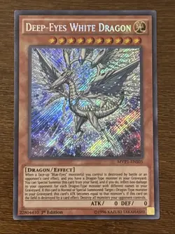 Deep-Eyes White Dragon MVP1-ENS05 1st Edition Secret Rare LP - Image 1