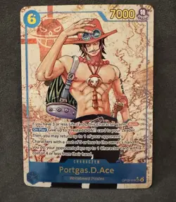 Bandai Portgas.D.Ace OP13-119 Carrying on His Will Secret Rare Foil Parallel - Image 1