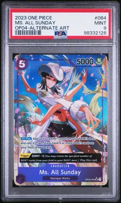 PSA 9 2023 One Piece Ms. All Sunday Op-04 Alt Art English Kingdoms Of Intrigue - Image 1