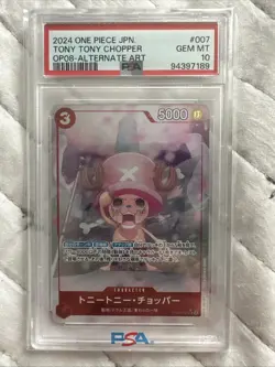 One Piece Japanese Op08 Two Legends 007 Tony Tony Chopper Alternate Art PSA 10 - Image 1