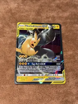 Pokemon Pikachu & Zekrom GX Tag Team Full Art Holo 33/181 2019 HP240 Rare Card - Image 1