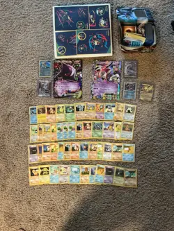 600+ Pokemon Collection Base Set Shadowless-modern Cards Binder and Full Tin Lot - Image 1