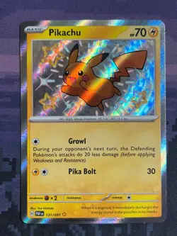 Pikachu 131/091 Pokemon Paldean Fates Shiny Rare Near Mint Card NM 1 - Image 1