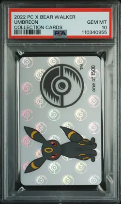 2022 POKEMON CENTER X BEAR WALKER COLL CARDS UMBREON PSA 10 - Image 1