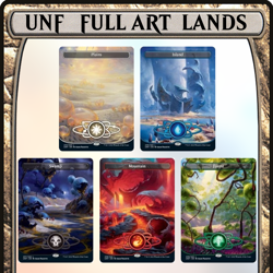 Unfinity Full Art Basic Planetary Land Card Set 235-239 MTG NEW - Image 1