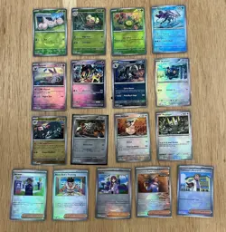 (17) Pokemon Prismatic Evolution Reverse Holo Masterball / Pokeball Card Lot - Image 1