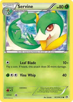 Servine RC2/RC25 Common Legendary Treasures: Radiant Collection Pokemon Card - Image 1