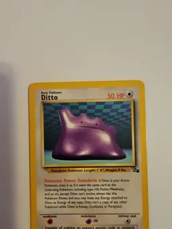 Pokemon TCG Ditto Card Regular Rare 18/62 Fossil 1999 Unlimited - Image 2