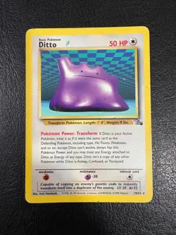 Pokemon WOTC 1999 Fossil Base Set Ditto Rare Vintage Pokemon Card - Image 1