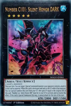 MAGO-EN061 NUMBER C101: SILENT HONOR DARK RARE 1ST EDITION YuGiOh CARD - Image 1