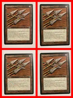 4x MTG Serrated Arrows (Homelands) Playset Uncommon UNPLAYED MINT - Image 1