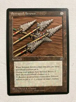 4x MTG Serrated Arrows (Homelands) Playset Uncommon UNPLAYED MINT - Image 3