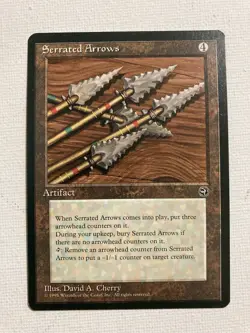 4x MTG Serrated Arrows (Homelands) Playset Uncommon UNPLAYED MINT - Image 4