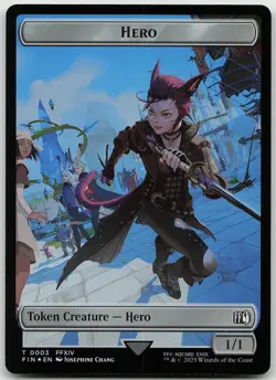Hero // Knight Double-Sided Token FOIL 3 // 10 Token FINAL FANTASY NM MTG - Image 1