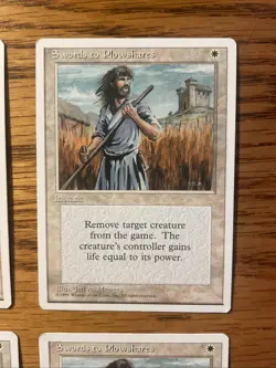 MTG: ‘95 4X Swords to Plowshares MTG 4th Edition Regular Lot - Image 3