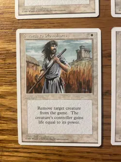 MTG: ‘95 4X Swords to Plowshares MTG 4th Edition Regular Lot - Image 4
