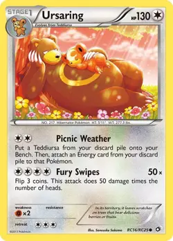 Ursaring RC16/RC25 Common Legendary Treasures: Radiant Collection Pokemon Card - Image 1