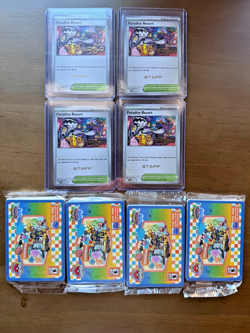 Pokemon Worlds Staff Paradise Resort Trainer Cards + Sealed Anaheim Promo Packs - Image 1