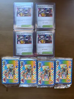 Pokemon Worlds Staff Paradise Resort Trainer Cards + Sealed Anaheim Promo Packs - Image 4