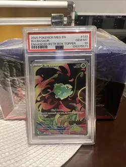 2025 Pokemon Meg En Bulbasaur Enhanced Box Topper PSA 10 Gem Mint - Image 1