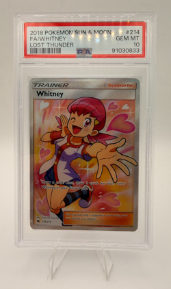 Pokemon TCG Whitney 214/214 PSA 10 GEM MINT Full Art 2018 Lost Thunder Rare - Image 1