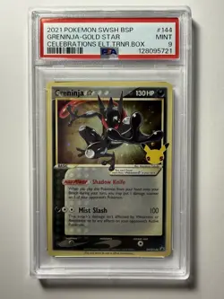 2021 Pokemon SWSH Black Gold Star Promo #144 Greninja Celebrations PSA 9 Mint - Image 1