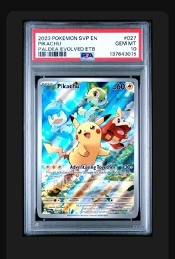 2023 Pokemon Scarlet & Violet Black Star Promo Pikachu Paldea Evolved PSA 10 - Image 2