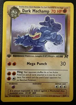 Pokemon TCG Dark Machamp Holo Rare 10/82 1st Edition Team Rocket WOTC LP/NM - Image 1