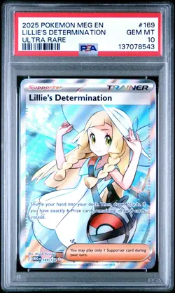 2025 POKEMON MEG EN-MEGA EVOLUTION ULTRA RARE #169 LILLIE'S DETERMINATION PSA 10 - Image 1