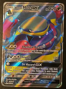 Pokemon TCG Alolan Muk GX (Full Art) 138/147 Sm-Burning Shadows Holo - Image 1