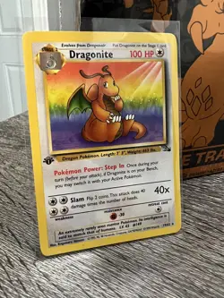Pokemon TCG Dragonite Fossil 19 Regular 1st Edition Rare - Image 1