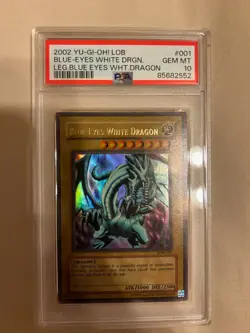 Blue-Eyes White Dragon PSA 10 LOB-001 Ultra Rare 2002 Vintage YU-GI-OH! #001 - Image 1