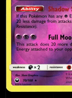 Lunala 70/168 Celestial Storm LP Reverse Holo Pokemon Card TCG - Image 4
