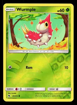Wurmple 23/214 Lost Thunder LP Reverse Holo Pokemon Card TCG - Image 1