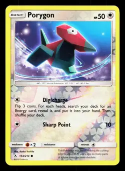Porygon 154/214 Unbroken Bonds LP Reverse Holo Pokemon Card TCG - Image 1