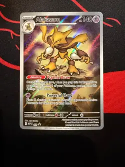 Pokemon Card Alakazam MEP 009 Mega Evolution Illustration Rare Promo - Image 1