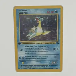 1st Edition Lapras 10/62 Fossil Set Holo Rare Vintage 1999 Pokemon Card LP/MP - Image 1