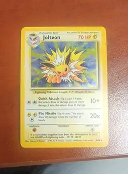 Jolteon 4/64 Holo Rare Jungle Pokemon Card No Symbol Error MP - Image 1