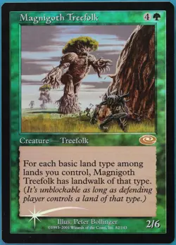 Magnigoth Treefolk FOIL Planeshift HEAVILY PLD Green Rare CARD (414568) ABUGames - Image 1