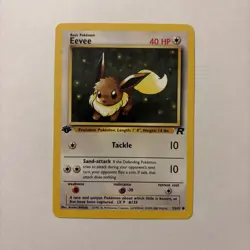 💥 1st Edition Eevee Non Holo Foil WOTC Pokemon Card 55/82 Rocket Set 1999 - Image 1