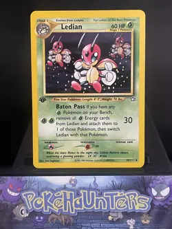 Pokemon Card Ledian 39/111 Neo Genesis Set 1st Edition Light Play - Image 1