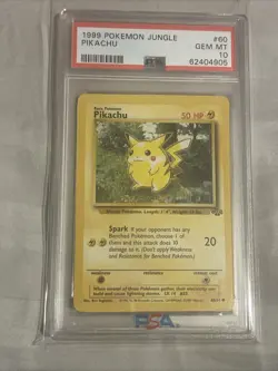 Pokemon TCG Pikachu Jungle Card 60/64 Unlimited Common Psa 10 - Image 1