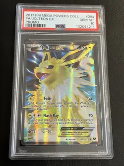 Jolteon EX 28a/83 Holo Full Art Promo Card Mega Powers Collection, PSA 10 - Image 1