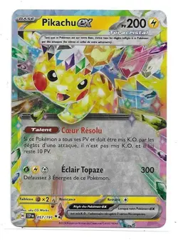 CARTE POKEMON PIKACHU EX 057/191 200 PV ECARLATE ET VIOLET ETINCELLES DEFERLANTE - Image 1