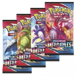 Pokemon TCG Sword & Shield Battle Styles 4 Booster Packs All Types Full Art Set 820650808180 - Image 1